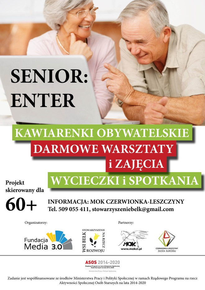 Seniorzy w Czerwionce-Leszczynach wejdą w cyfrowy świat, Materiały prasowe